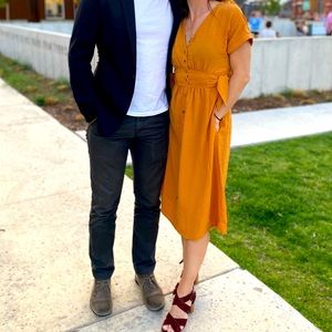 Roolee mustard boho dress with pockets